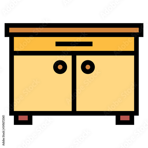 sideboard filled outline icon style
