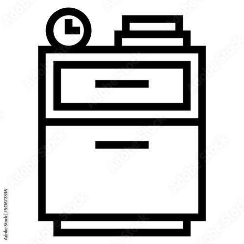 bedside table  line icon style