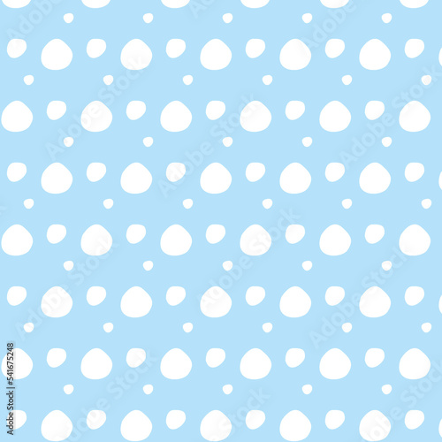 Falling snow repeating pattern on blue background