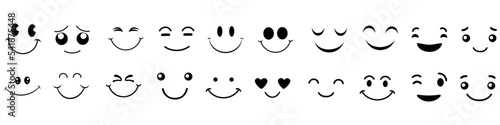 Smiley Face icon vector set. Happy Face illustration sign collection. laugh symbol or logo.