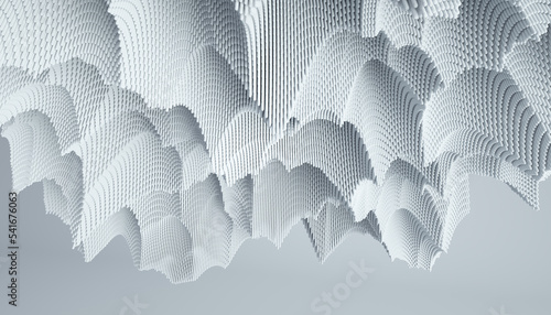 Fototapeta Naklejka Na Ścianę i Meble -  3d render of abstract detailed shape. Minimal futuristic background.