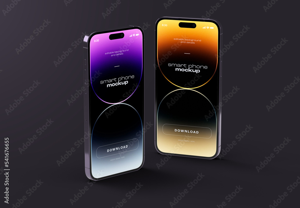 Modern Smartphone Mockup with Dual Colorful Screens – Realistic Device ...