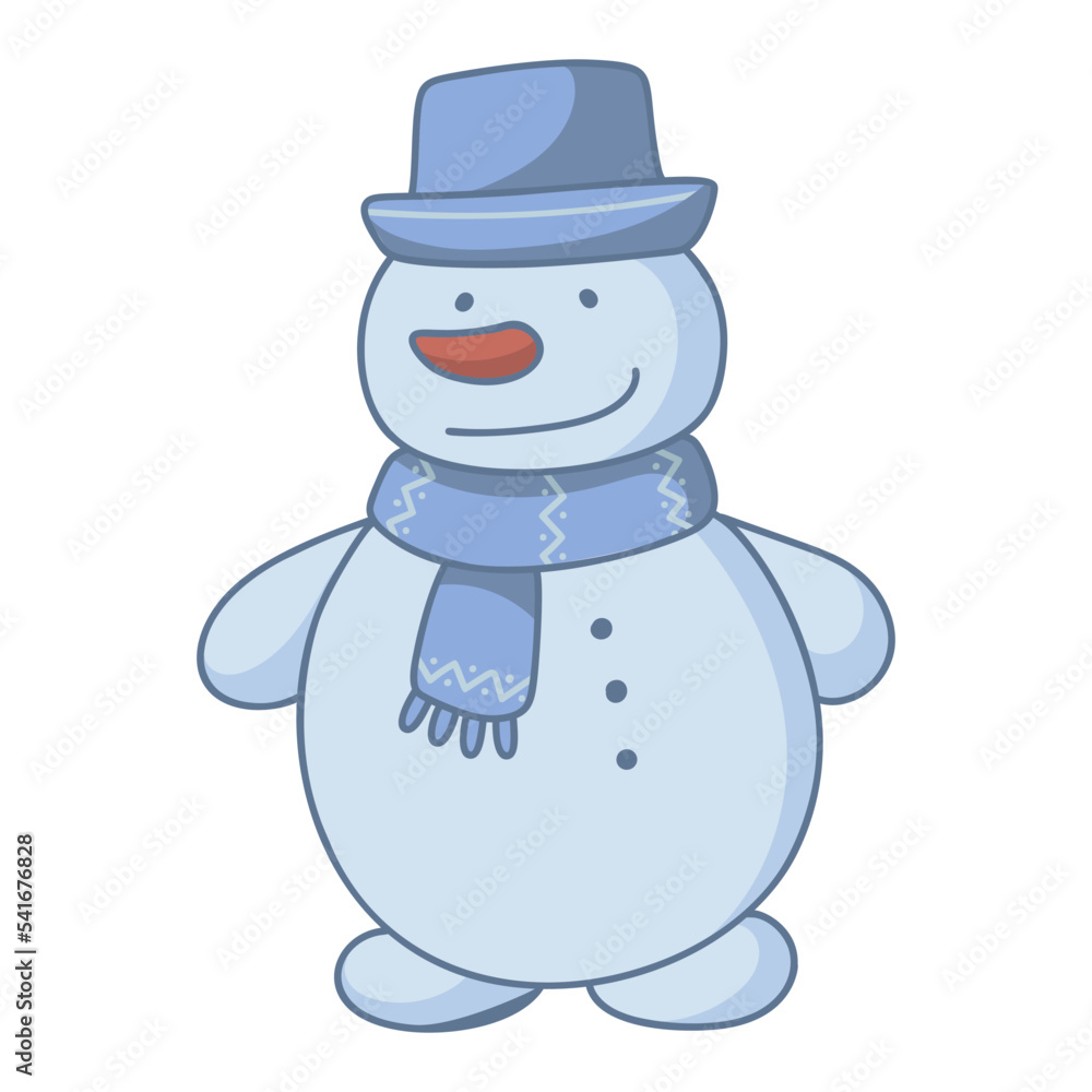 Christmas snowman line icon on white background Christmas snowman line icon on white background