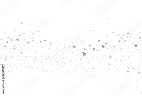 Light silver glitter confetti background. White festive texture.