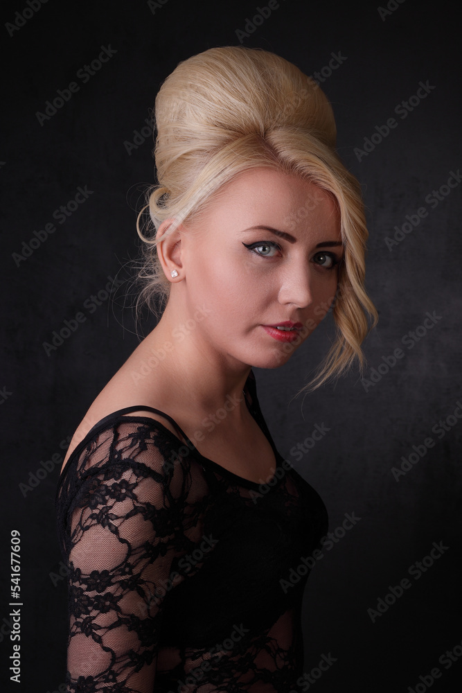 Naklejka premium Young woman with styled hair