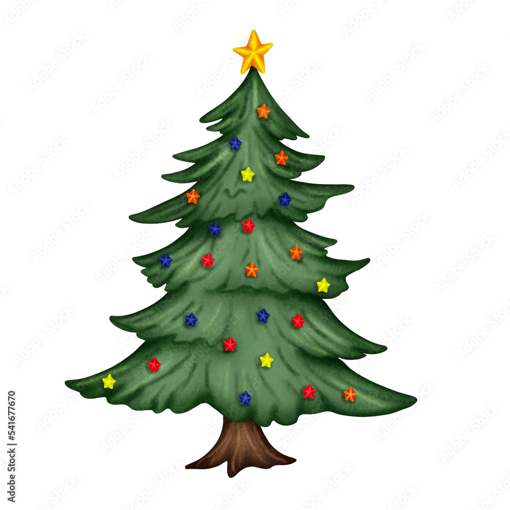christmas tree isolated on transparent background