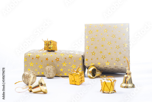 golden christmas decorations photo