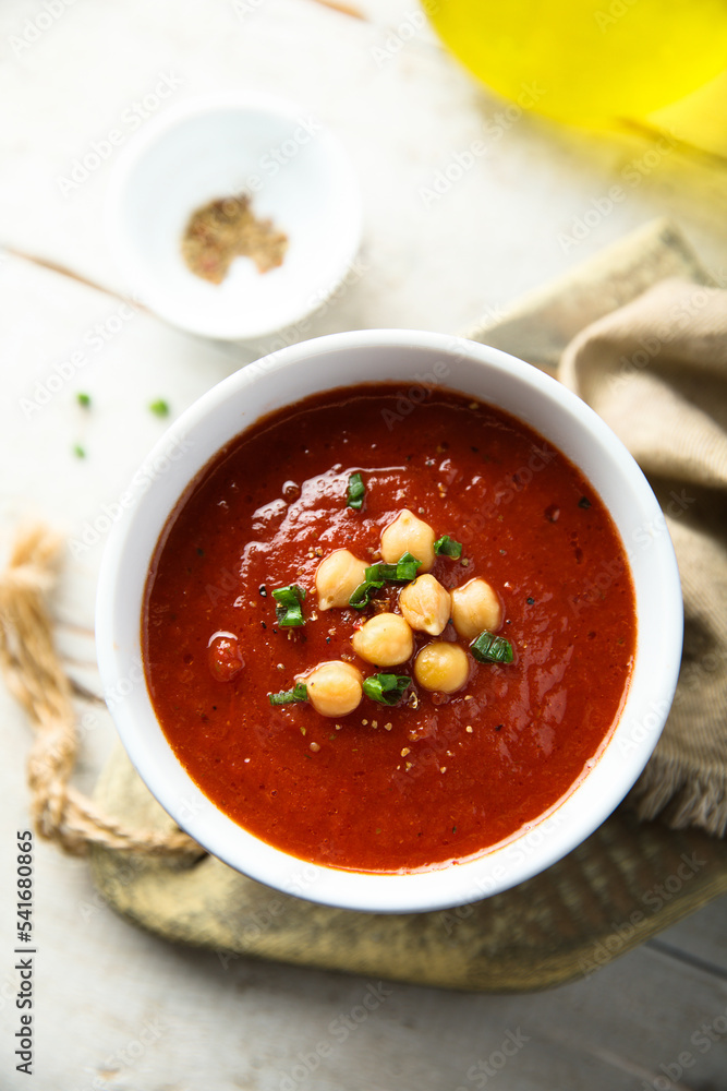 Homemade tomato soup with chickpea Homemade tomato soup with chickpea