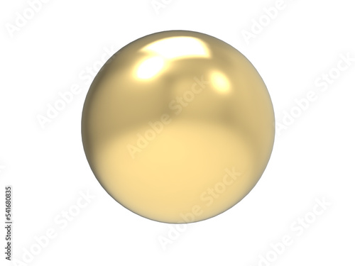 Yellow metal sphere. 3d render.