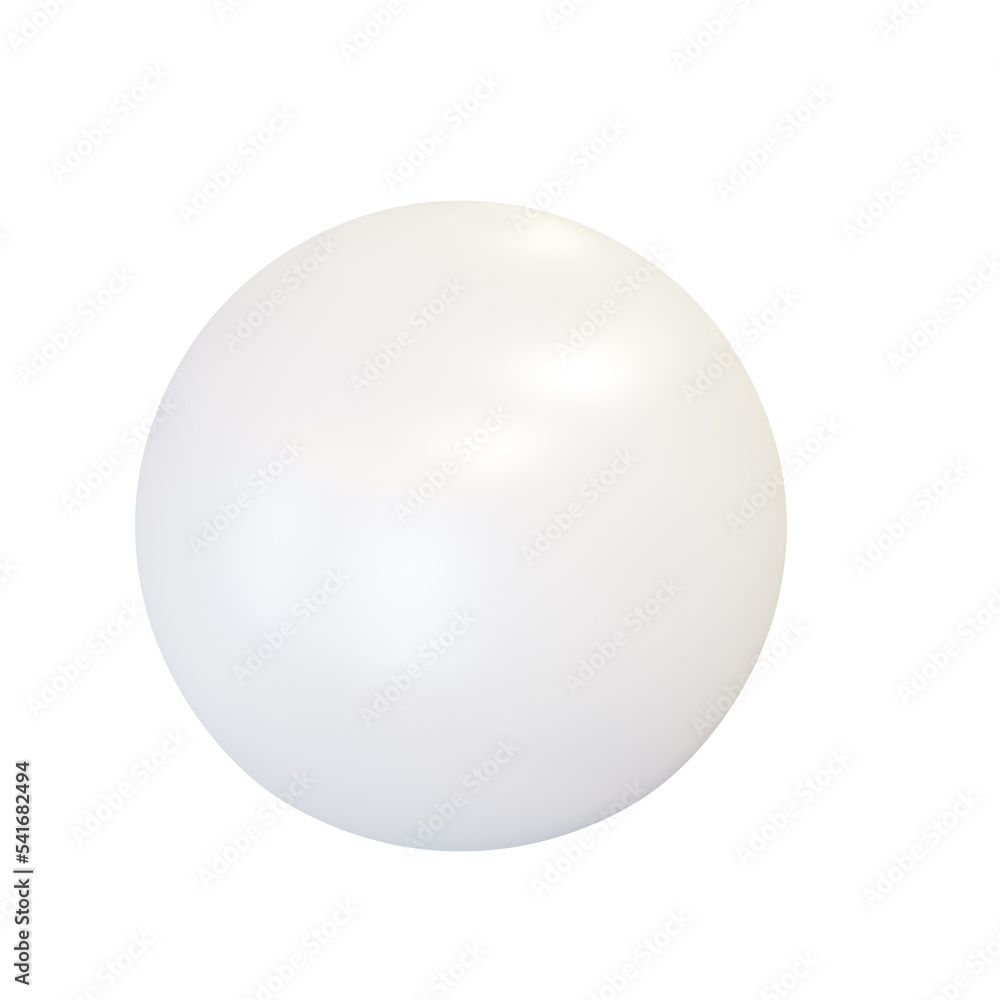 White plastic ball. 3d render.