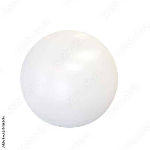 White plastic ball. 3d render.