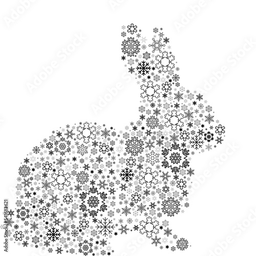 badges, snowflake rabbit, new year,christmas, logo