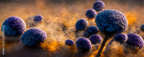  Aspergillus fumigatus critical priority pathogens health-threatening fungi  3d rendering photo