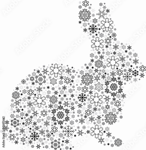 badges, snowflake rabbit, new year,christmas, logo