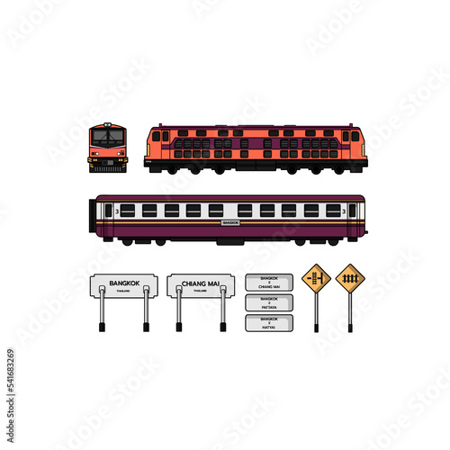 Thai classic trains and elements