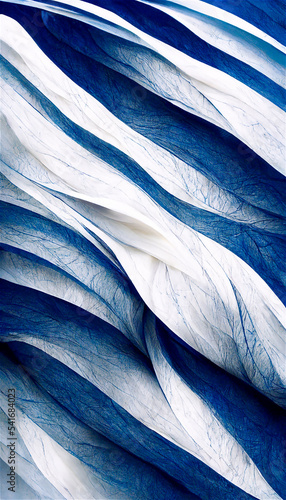 Flowing blue and white back...