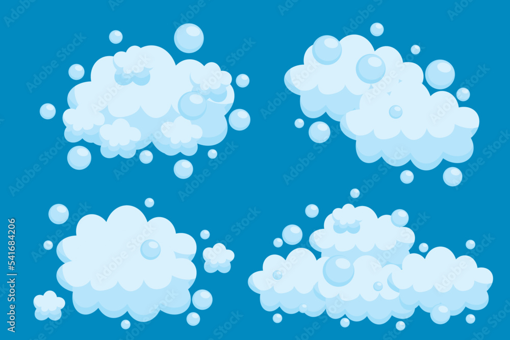 Vector illustration of foam bubbles. Soft foaming soap Vector illustration of foam bubbles. Soft foaming soap
