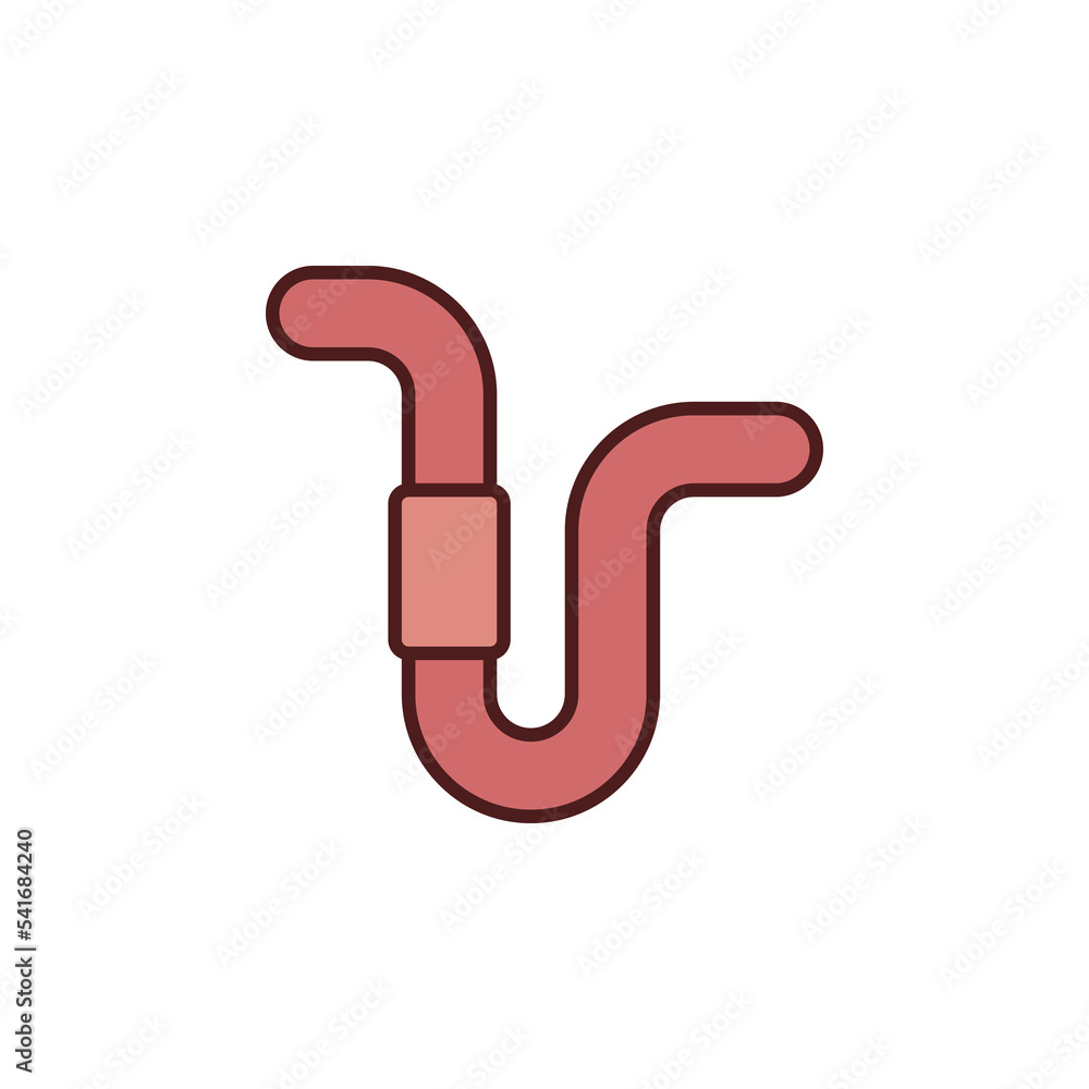 Vector Worm concept red cute icon or symbol Vector Worm concept red cute icon or symbol
