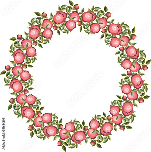 Floral frame png on transparent background. Flowers and leaves. Vector. Colorful element for design in doodle style. 