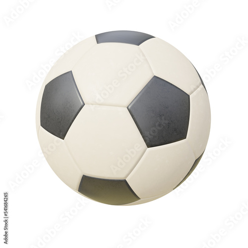 Leather soccer ball. 3D render.