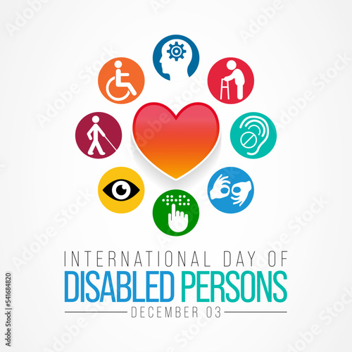 International Day of Persons with Disabilities (IDPD) is celebrated every year on 3 December. to raise awareness of the situation of disabled persons in all aspects of life. Vector illustration