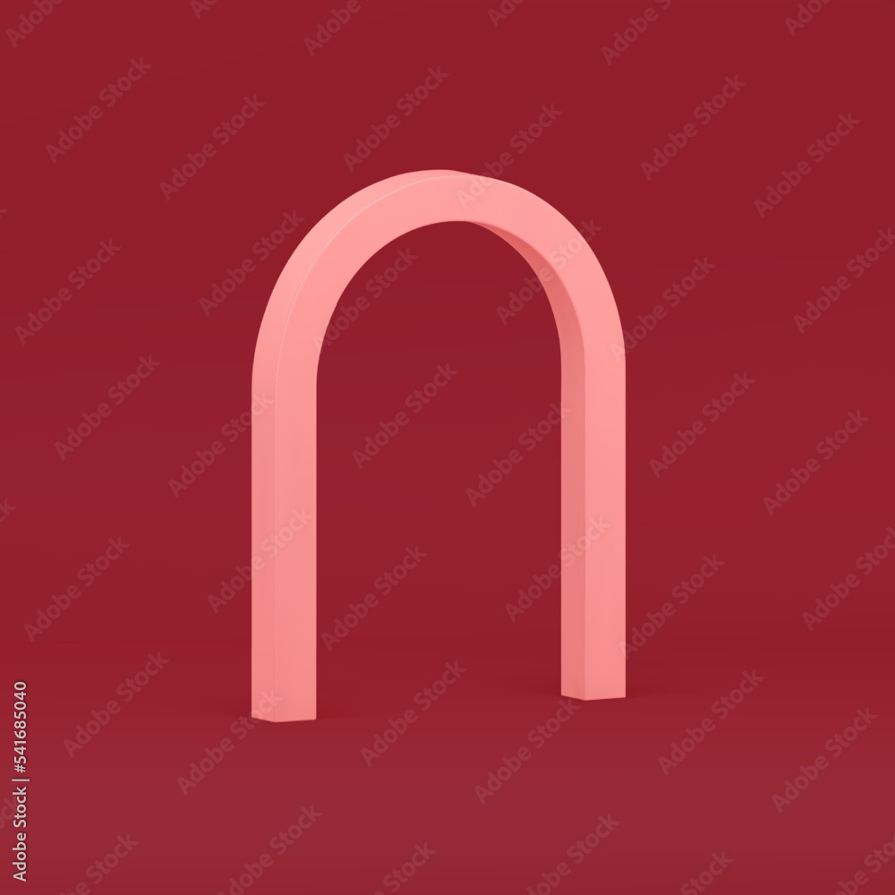 3d arch pink curved column decor element for showcase design product presentation realistic vector 3d arch pink curved column decor element for showcase design product presentation realistic vector