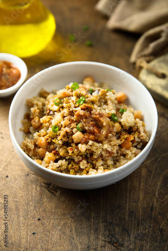 Healthy quinoa pilau with chickpeas