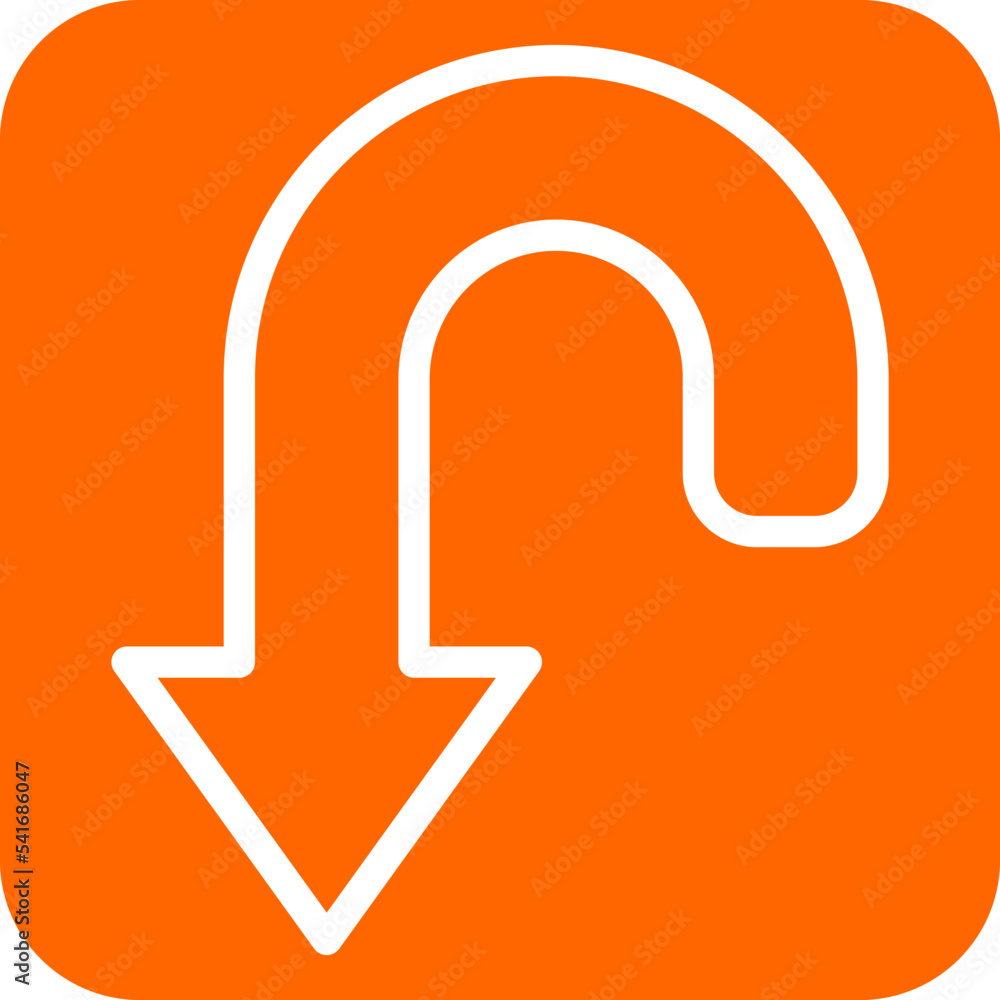 Curved Down Icon Style Curved Down Icon Style