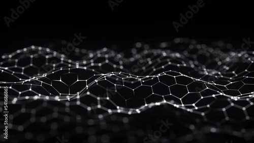 Futuristic hexagon background. Abstract technology background. Technology concept. Big data. 3d rendering. © Viktor