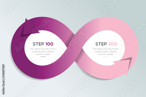 Two elements scheme, diagram. Infographic template.