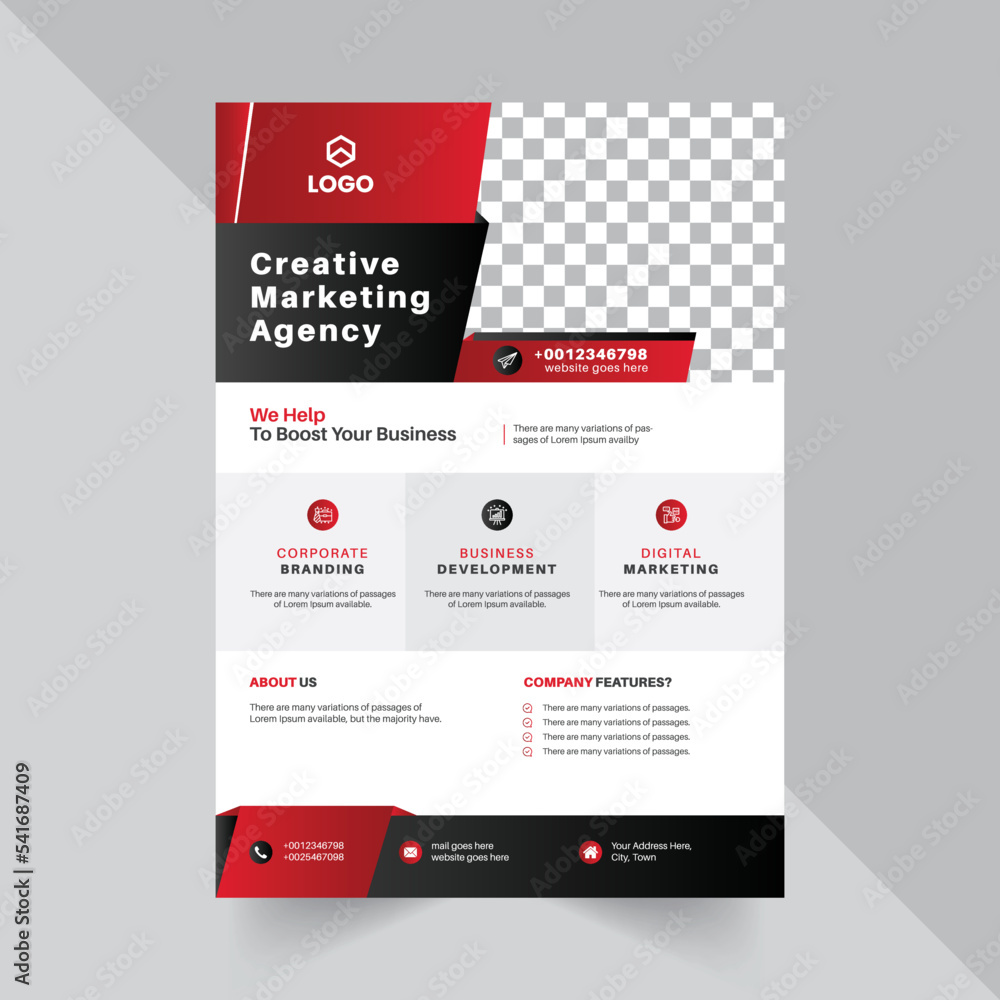 Professional Modern Flyer Design Template With Red And Black Gradients Professional Modern Flyer Design Template With Red And Black Gradients