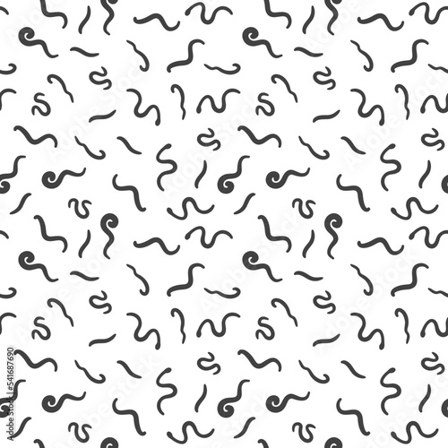 Ascarids - Parasitic Worms vector seamless pattern or background