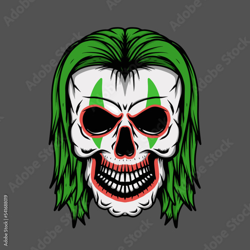 joker skull illustration