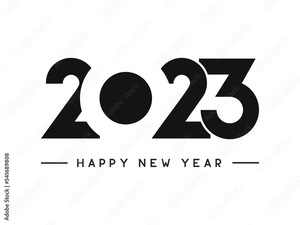 Illustration Vector Design of 2023 Text with Happy New Year Greeting Illustration Vector Design of 2023 Text with Happy New Year Greeting