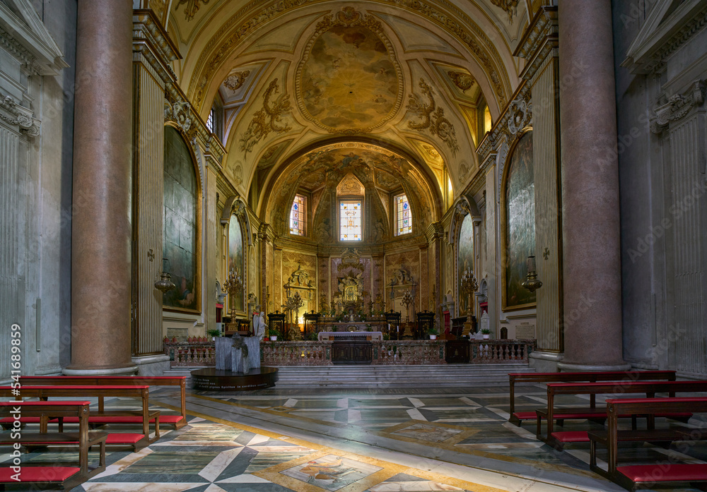 Altar of the  mannerist styled church of Santa Maria degli Angeli church in Rome, Italy