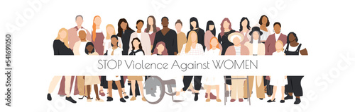Stop Violence Against Women banner.