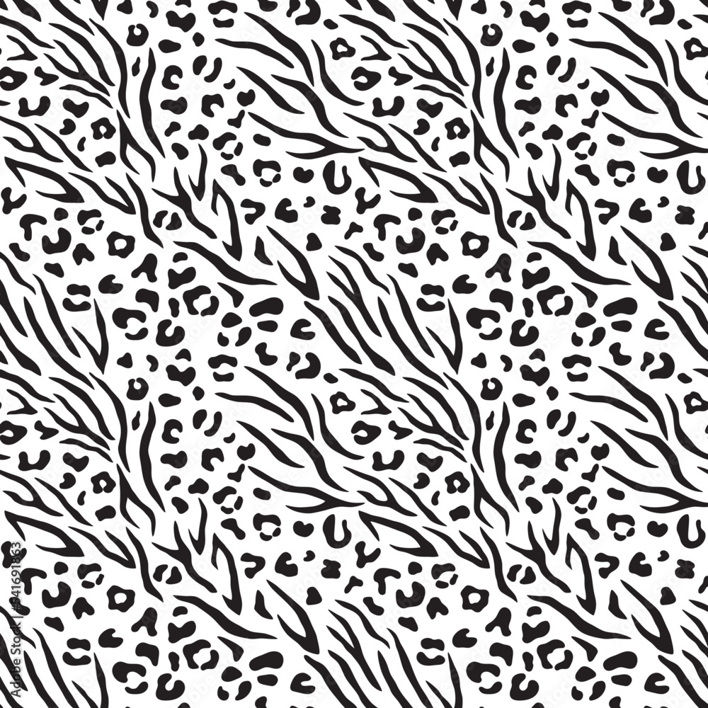 Zebra and leopard wildlife pattern Zebra and leopard wildlife pattern