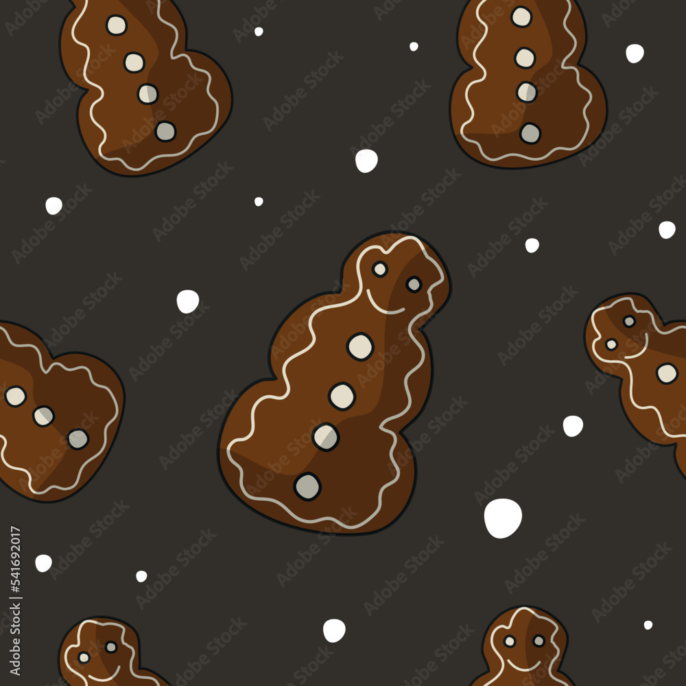 The gingerbread pattern turns out to be seamless. Christmas and New Year. Spices for baking. A traditional holiday. The gingerbread pattern turns out to be seamless. Christmas and New Year. Spices for baking. A traditional holiday.