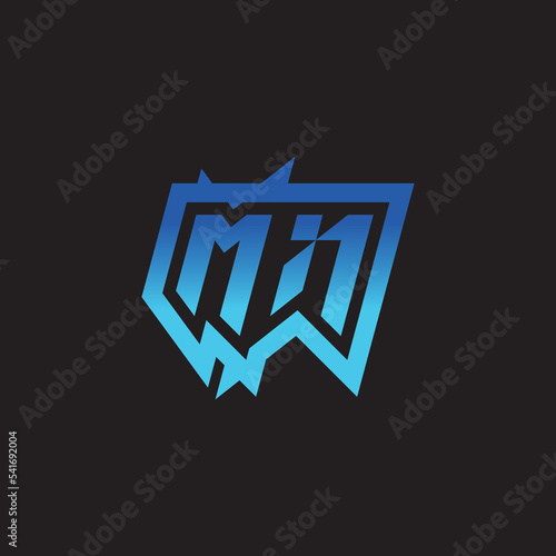 MN initial cool logo design for gaming and esport