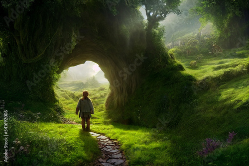 Concept art illustration of hobbit fantasy adventure