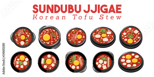 Sundubu Jjigae vector set collection graphic clipart design
