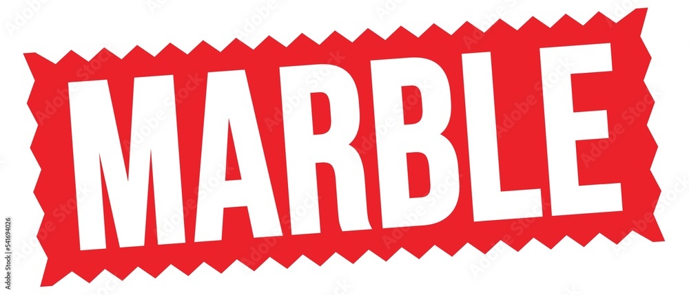 MARBLE text written on red stamp sign. MARBLE text written on red stamp sign.