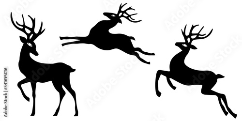 Deer, elk, contour hand drawing. For your decor
