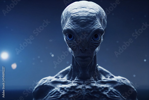Alien extraterrestrial martian. Generative AI © Worldillustrator