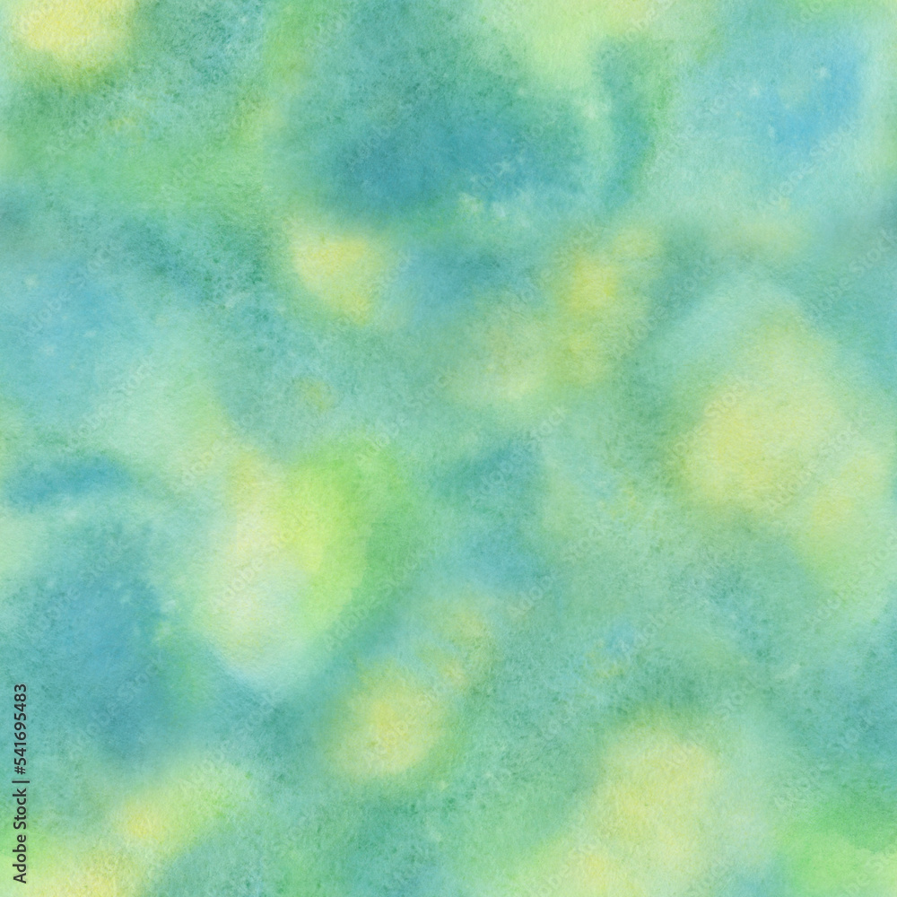 Watercolor background, green abstraction, seamless pattern.