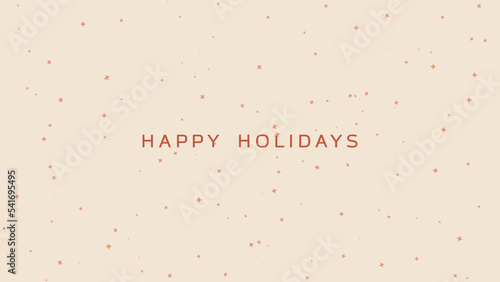 Ornate Happy Holidays Background. Trendy Winter Holidays art templates. 