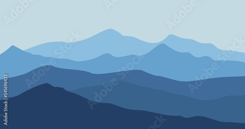 blue gradient mountain nature background © adi