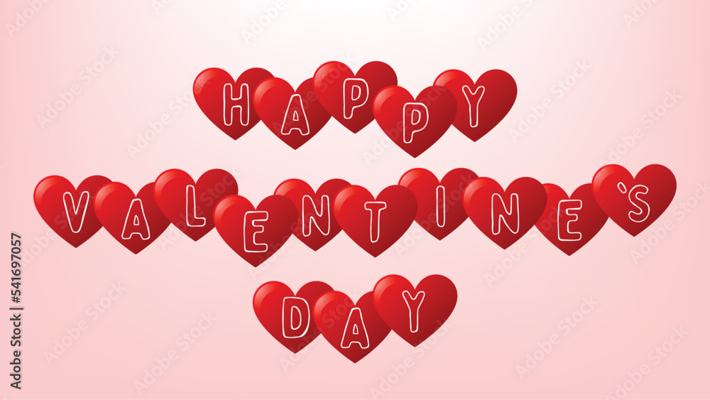 Background with 3d hearts and copyspace. Valentine's Day, Mother's Day or Women's Day. Vector.