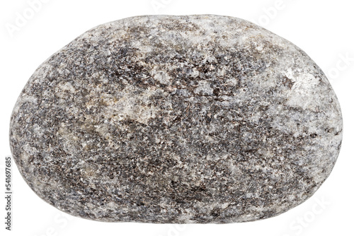 Top view of single gray pebble