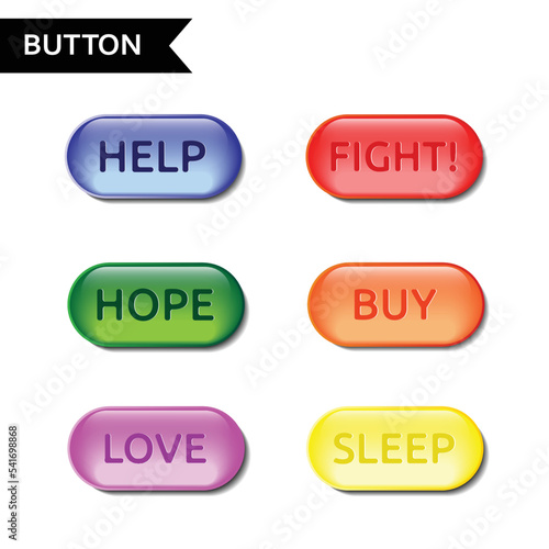 Button vector 3d